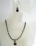Dorado and Jet Swarovski Crystal Handmade Custome Jewelry w/ Cute Dangling Necklace Set (BRAND NEW)