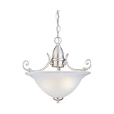 Sea Gull Lighting 51050-962 Canterbury Collection Two-Light Pendant, Brushed Nickel Finish with Satin Etched Glass