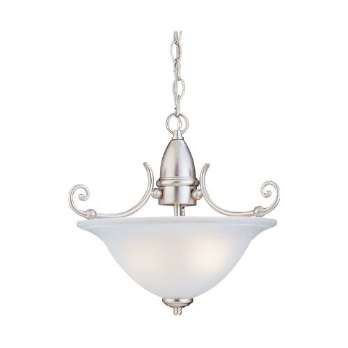Sea Gull Lighting 51050-962 Canterbury Collection Two-Light Pendant, Brushed Nickel Finish with Satin Etched Glass