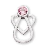 The Perfect Sterling Silver With Me Always October Birthstone Angel Pin - 15.5X10MM