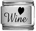 Clearly Charming Heart Wine Laser Italian Charm