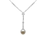 0.57 cts Pearls Necklace - 14kt White Gold FREE GIFT BAG!
