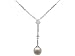 0.57 cts Pearls Necklace - 14kt White Gold LIFETIME WARRANTEE