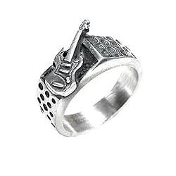 Guitar Color Solid Pewter Ring