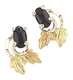 Mt. Rushmore Black Hills Gold® Sterling Silver / Onyx Two-Leaf Earrings