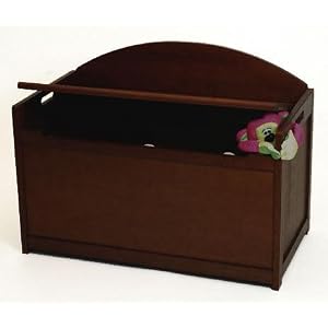 Child's Wooden Toy Box Chest - Espresso Brown Finish
