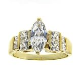 18kt Over Sterling Silver Marquise CZ Engagement Ring Size#8