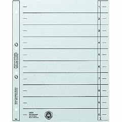 Leitz 1654-00-85 Trennbl�tter A4, ge�st 200g/qm Inh.100, grau