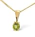 9ct Yellow Gold 5x4 mm Peridot Solitaire Pendant