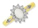 9ct Gold Opal and Cubic Zirconia Cluster Ring