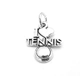 .925 Sterling Silver I LOVE TENNIS charm or pendant