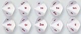Set of 5 Dice - 10 Sided polyhedral - Word Norwegian Numbers