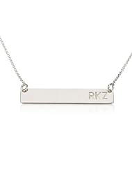 Bar Necklace Personalized Bar Name Necklace Sterling Silver Custom Made Any Name