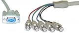 HD15 (SVGA) Female / BNC x 5 Female, Double-Shielded, 1 ft
