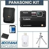 Panasonic Lumix DMC-TS10 Digital Camera Kit - Black with 8GB SD Memory Card ....