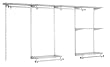 Rubbermaid 3G59 Configurations 4 to 8 Foot Classic Custom Closet Kit, Titanium