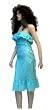 CLEARANCE!! Gauze Strapless Knee Length Dress with Double Ruffle Top and Crisscross Tie Sides