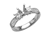 0.55 cts Princess Diamonds Engagement Ring - Platinum, 14kt White or Yellow Gold