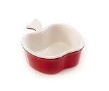Chantal Apple 1-Cup Ramekin, Glossy Red and White