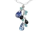 Mother of Pearl and Crystal Sterling Silver Necklace
