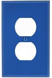 Leviton PJ8-BU 1-Gang Duplex Receptacle Wallplate, Midway Size, Blue