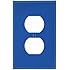 Leviton PJ8-BU 1-Gang Duplex Receptacle Wallplate, Midway Size, Blue