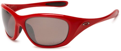 Oakley Women's Disclosure Polarized Oval Sunglasses,Red Carpet Frame/Black Iridium Lens,One Size