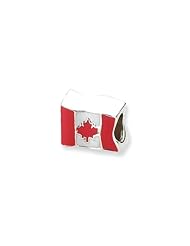 Sterling Silver Canada Flag Charm for 3mm Charm Bracelets