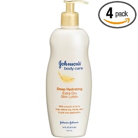 Johnson's Body Care, Deep Hydrating Extra Dry Skin Lotion, 14-Ounce Pump Bottles (Pack of 4)