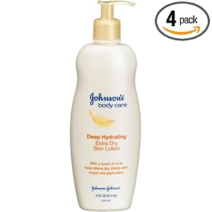 Johnson's Body Care, Deep Hydrating Extra Dry Skin Lotion, 14-Ounce Pump Bottles (Pack of 4)
