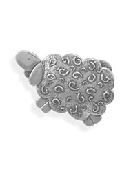 Sterling Silver Oxidized Sheep Pin/Pendant