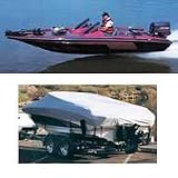 Silver Polyester Boat Cover fits 17' Pro Bass O/B