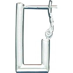 Sterling Silver Rectangle Hoop Earrings Jewelry
