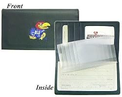 Kansas Jayhawks Embroidered Leather Checkbook Cover - College Athletics Sports Merchandise