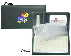 Kansas Jayhawks Embroidered Leather Checkbook Cover