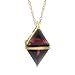 14K Yellow Gold Triangle Garnet Pendant w/18 Chain