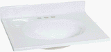 310C7S24ZRL Sunnywood Prod.  OB3119330 Solid White Cultured Marble Vanity Top