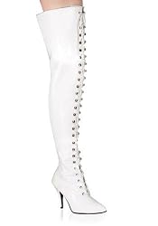 Women's 5 Inch Lace-Up Thigh Boot, With Side Zip