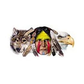 Wolf, Indian, Eagle Adult Long Sleeve T-Shirt