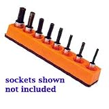 Tools & Hardware : Mechanics Time Saver (MTS384) 3/8 in. Drive Universal Magnetic Solar Orange Socket Holder 10-19mm