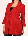 Motherhood Maternity: 3/4 Sleeve Cable Knit Maternity Sweater