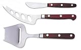 3pcs Multi color pakkawood handle cheese knife