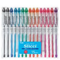 【クリックで詳細表示】ぺんてる ゲルインキボールペン スリッチ 15色セット 0.3mm BG203-15 15セット： 文房具・オフィス用品