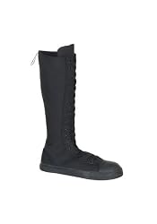 Men'S Buckled Canvas Knee Boot Sneaker With Steel Toe