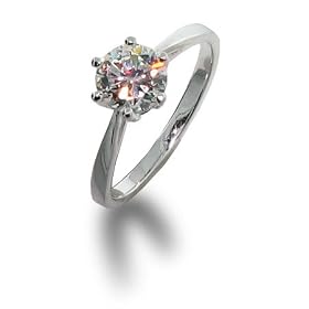 Solitaire Cubic Zirconia Engagement Ring: Eve's Addiction: Jewelry