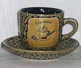 Expresso Ash Glaze Mug with Saucer 4 Colors