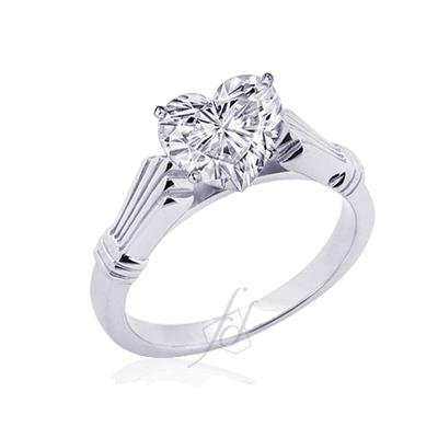 1 Ct Heart Shaped Solitaire Diamond Engagement