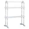 White Wooden Towel Clothes Stand Rail Rack Dryer Holder