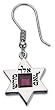 Star of David Earrings with Garnet Stone