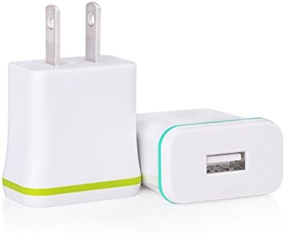 Wall Charger, AiGoo 2 Pack 1AMP USB Home Travel Adapter Wall Charger for iPhone 6 Plus, 6s, 6s Plus, iPad, Tablet, Samsung Galaxy S7 Edge, S6 Edge, HTC, LG, Sony, Nokia and More (Green, Light-Green)